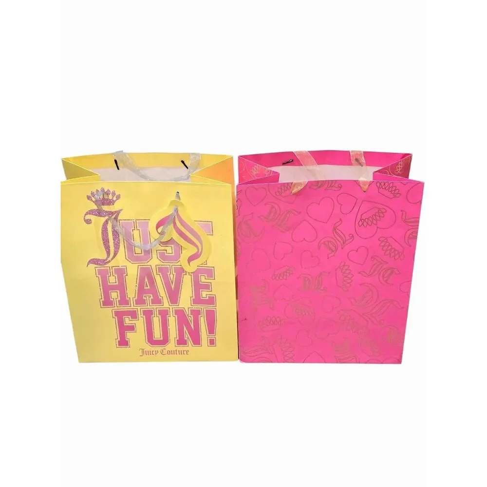 Juicy Couture Home Just Have Fun & JC Hearts Logo Gift Bag Set